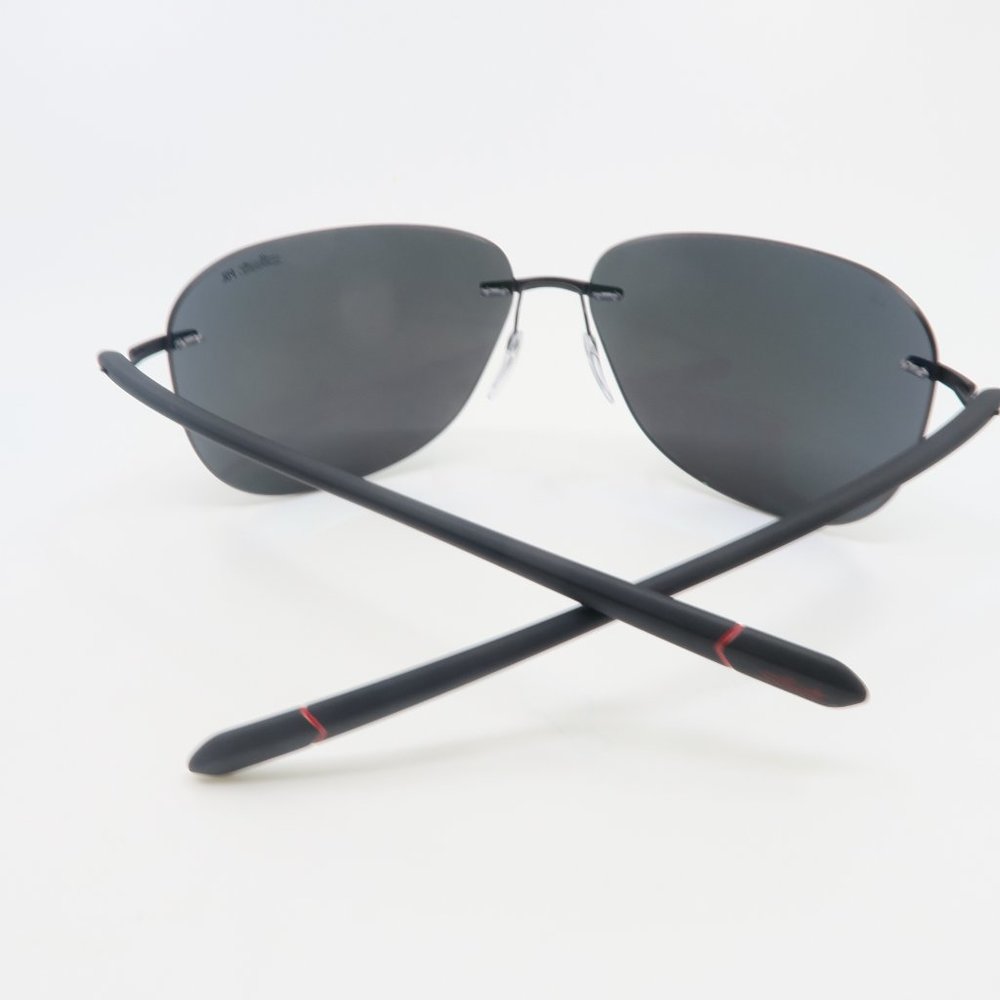 Silhouette BAYSIDE 8729 75 9140 Black/Black Dark Grey Polarized New Sunglasses. - Picture 8 of 10